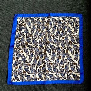 Paul Fredrick  blue print silk pocket square